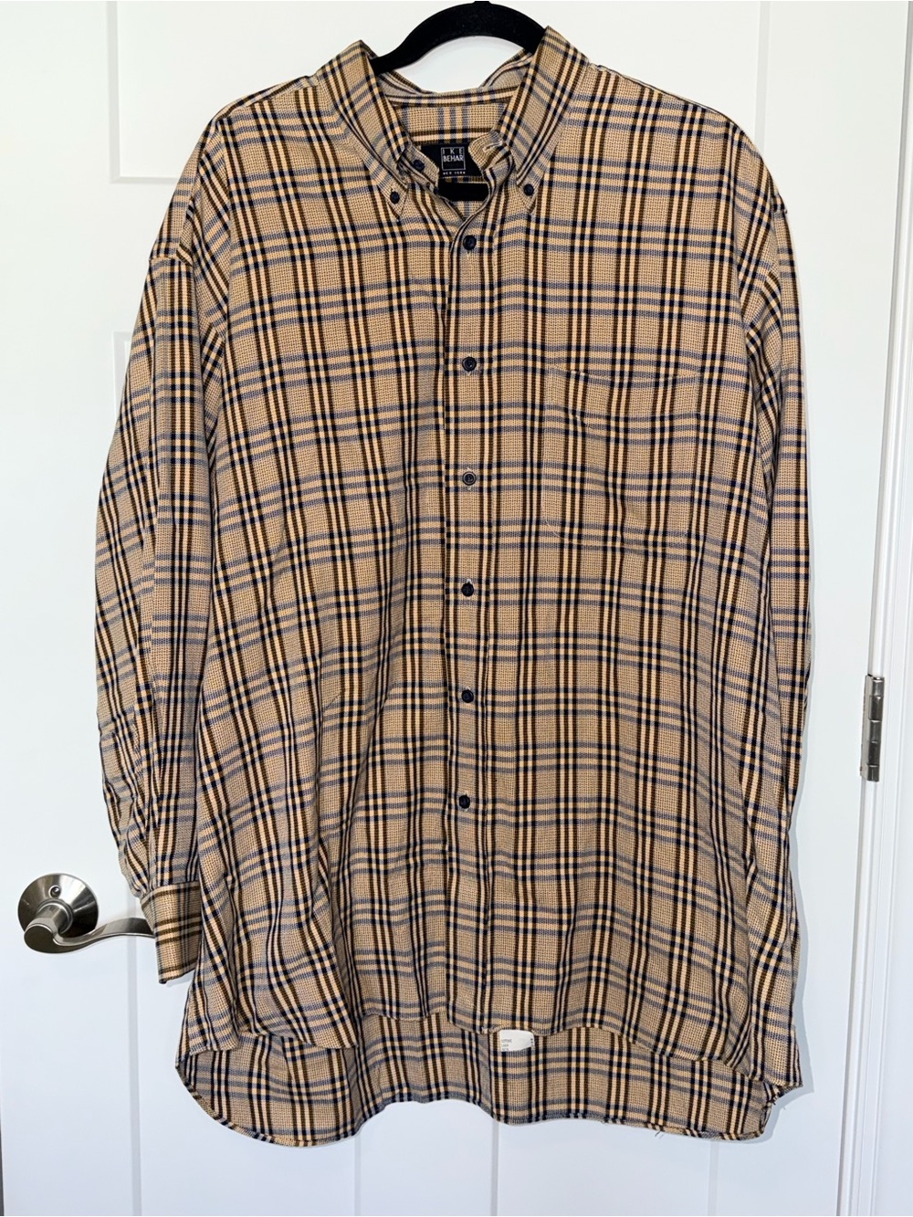 Ike Behar Casual Button Down - Brown Navy Plaid